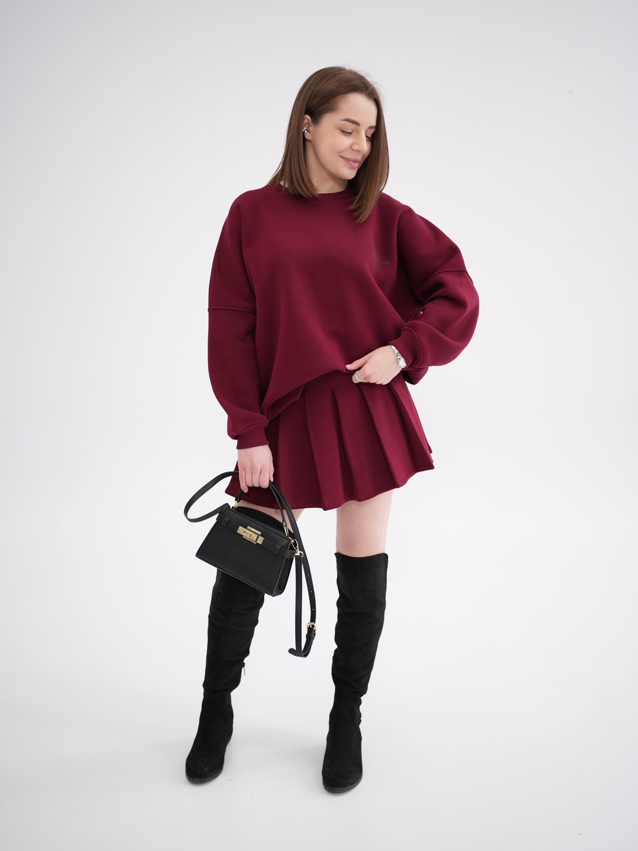 Komplet Nessa bordowy