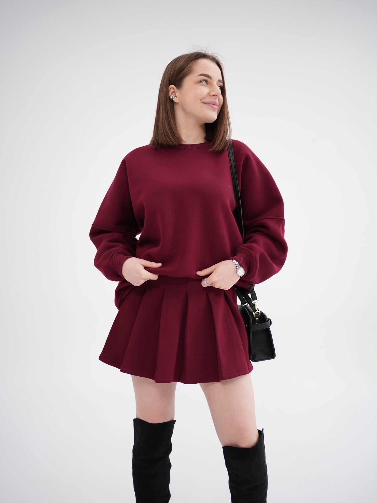 Komplet Nessa bordowy